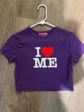 Purple "I ♥ ME" Graphic Tee